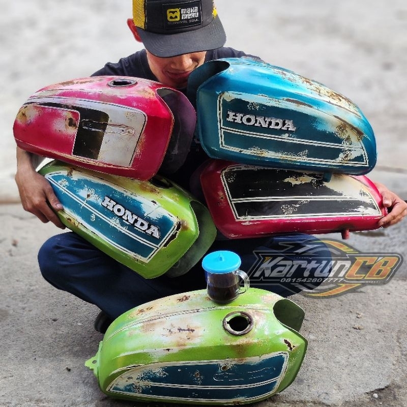 Tangki CB glatik dan CB 125 motif cat iriginal cling dan karat
