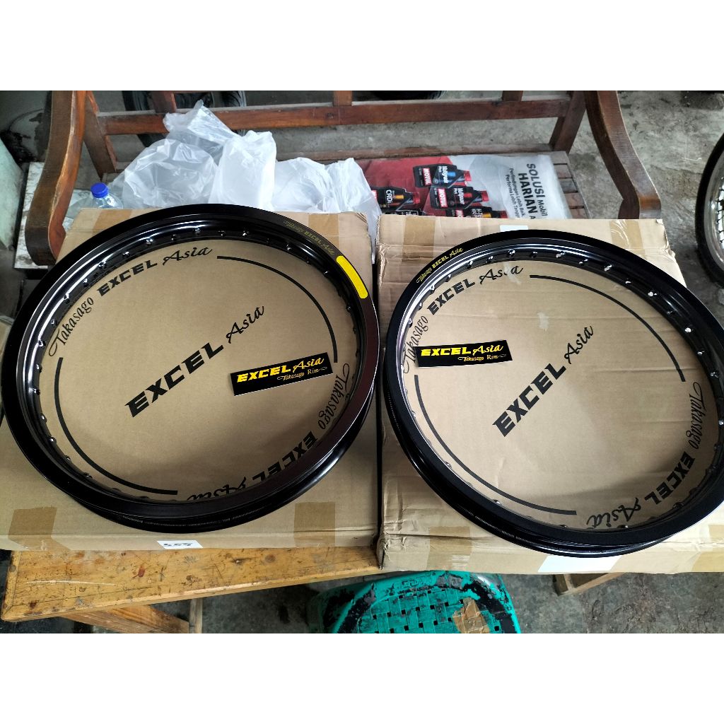 Velg TK Takasago Excel Asia Ring 17 ukuran 160/185 warna hitam set depan belakang