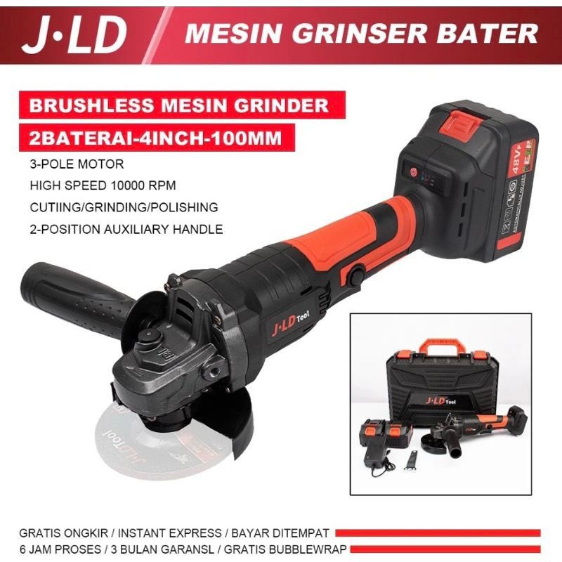 Cordless Angle Grinder JLD 88V Mesin Gerinda Baterai Tangan JLD 88V Gerinda JLD Tools