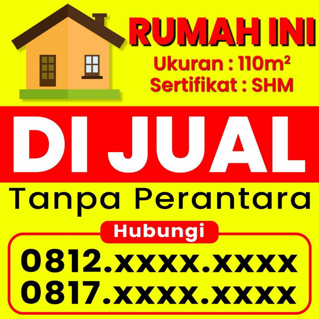 Spanduk Banner RUMAH DI JUAL RUMAH DIKONTRAKAN KOST DLL