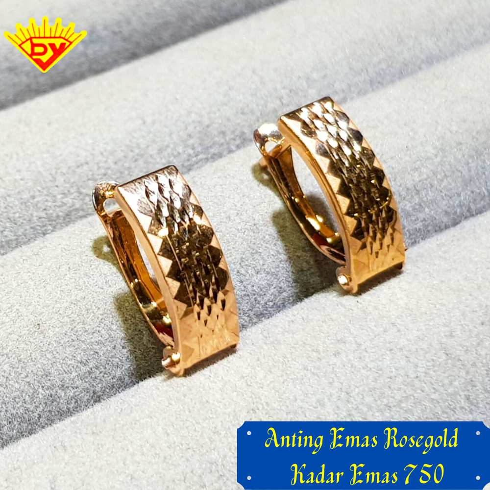 Anting Emas Rosegold 695 Kadar Emas 750