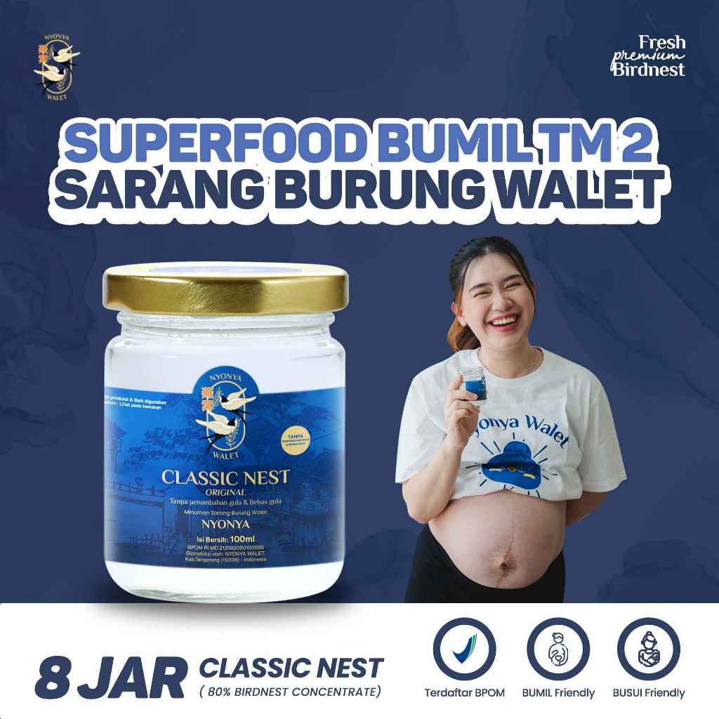 

NYONYA WALET - Minuman Sarang Walet - Bird Nest Drink - Classic Nest (80% Bird Nest) - Box 8