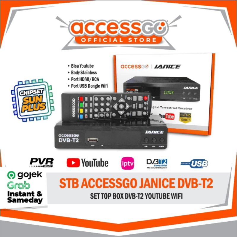Set Top Box AccessGo Janice Chipset Sunplus DVB-T2 STB TV Digital