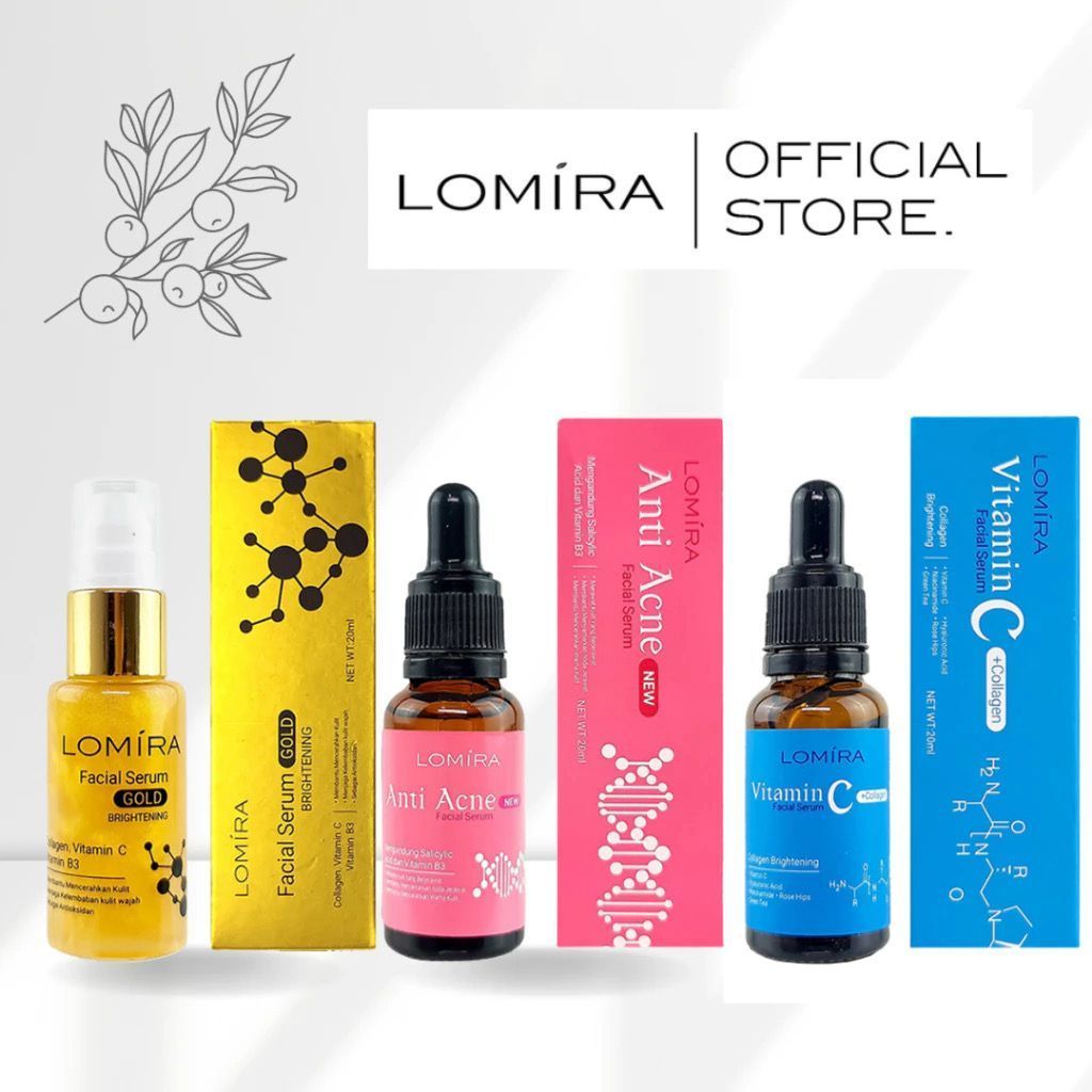 Halona - Lomira Facial Serum Vitamin c Anti acne Gold Brightening  /  Serum Wajah Best seller