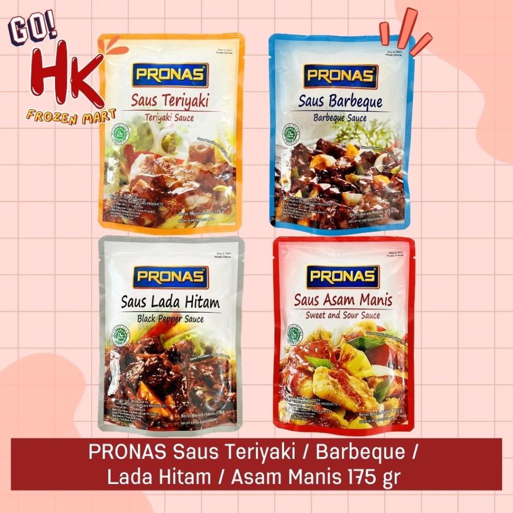 

Pronas Saus Teriyaki Barbeque Lada Hitam Asam Manis 175gr blackpepper sauce praktis HK Frozen Mart