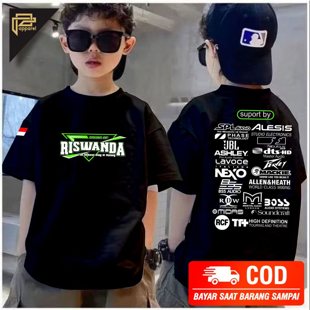 baju kaos anak RISWANDA audio sound system bahan adem