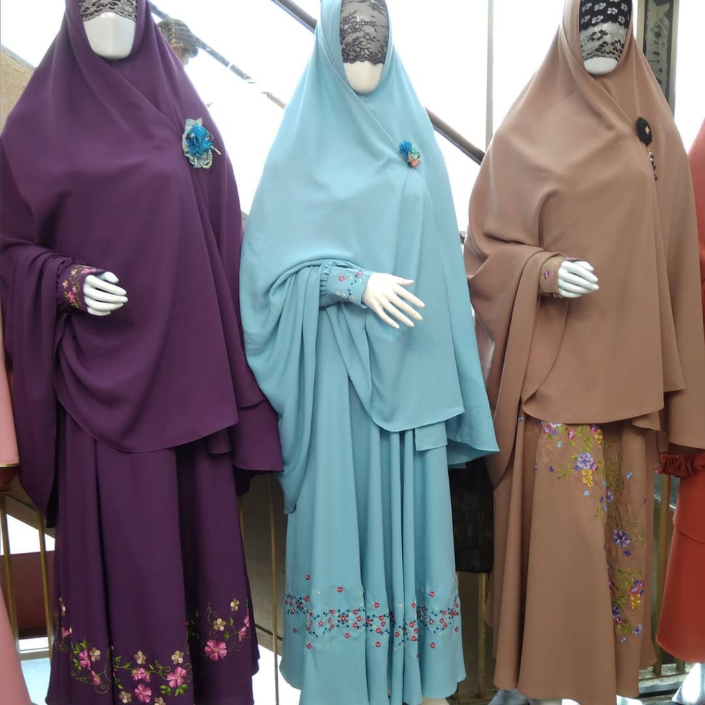 CUCI GUDANG Gamis Syar'i Shaqeena Setelan Gamis Khimar Syari Muslimah Jumbo Shaqeena Fashion Muslim 