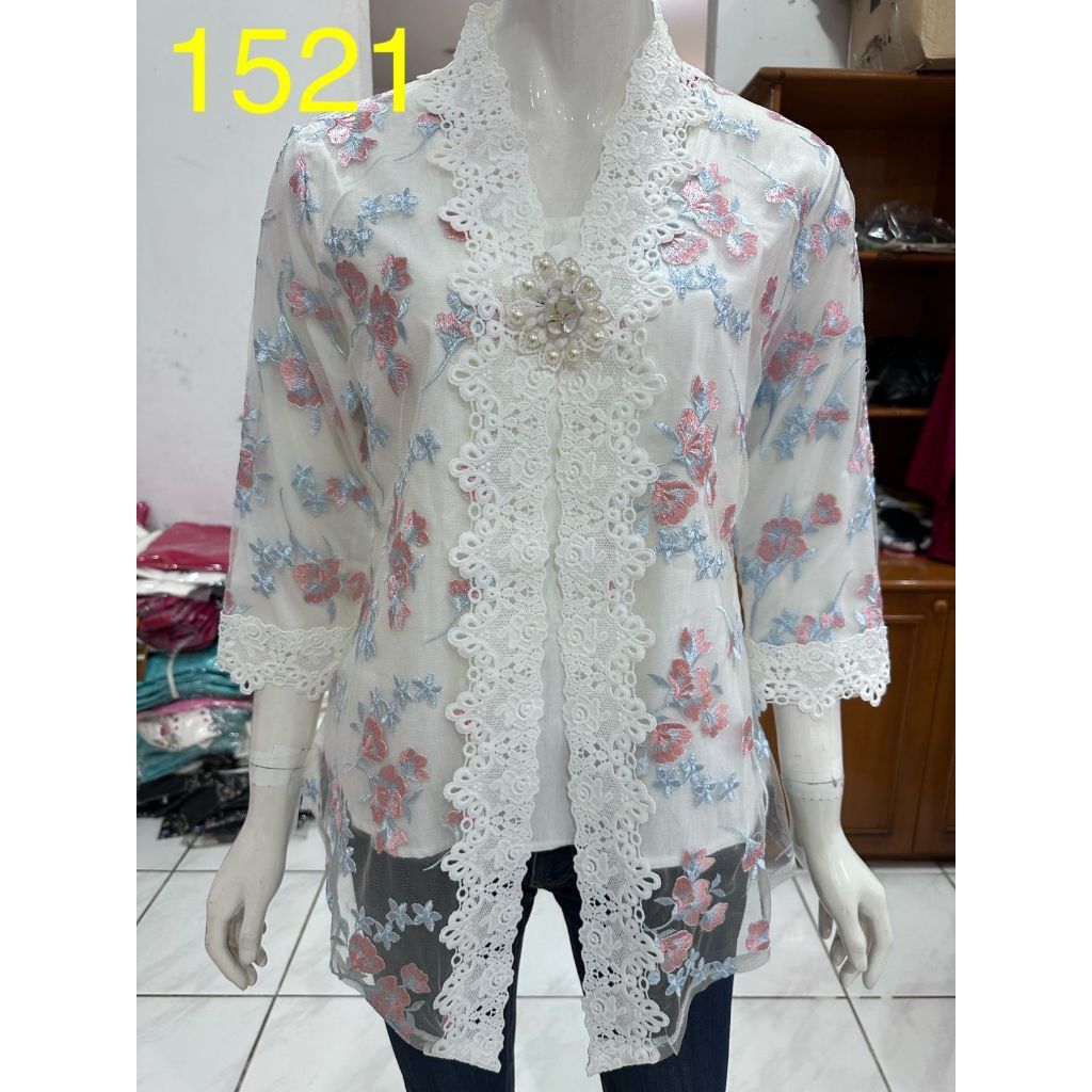 MF - 1521 kebaya rompi tile bordir timbul premium alexuez / Kebaya modern model rompi