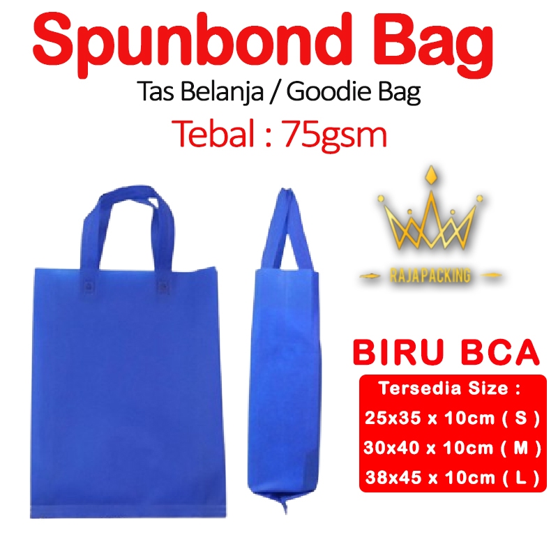 

Spunbond Goodie Bag Tas Belanja Model Tali Handle Kantong Kain BIRU