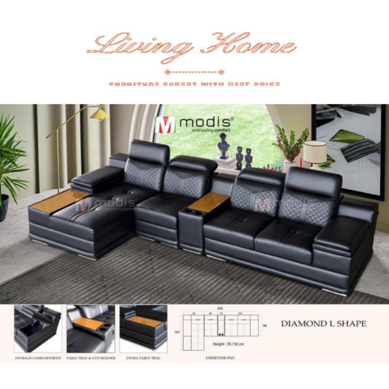 Sofa Tamu / Sofa L Merk Modis Type Diamond L Shape