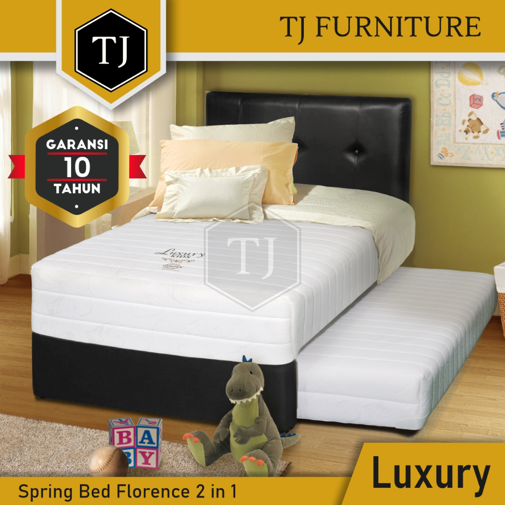 Florence Springbed Luxury Kids 2 in 1 Plush Foam / Kasur Spring Bed Latex 2in1 Sorong Full Set Sanda