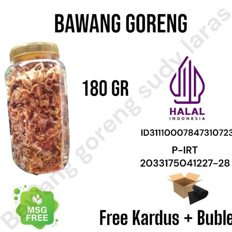 

Kirim L4ngsung Bawang Goreng Brebes/Sumenep/premium/super 180gr toples Fast On