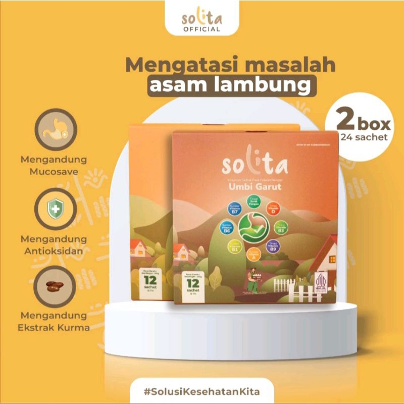 

SOLITA Minuman Serbuk Umbi Garut 2 Box (Isi 24 Sachets) Rasa Mix Cokelat dan Thai Tea