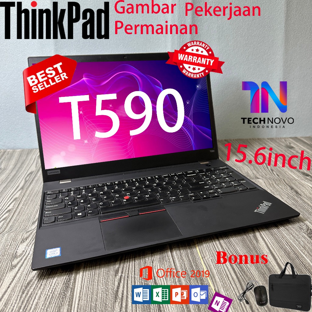 LENOVO SECOND LAPTOP THINKPAD T590 Buku kantor bisnis 15.6inch bekas