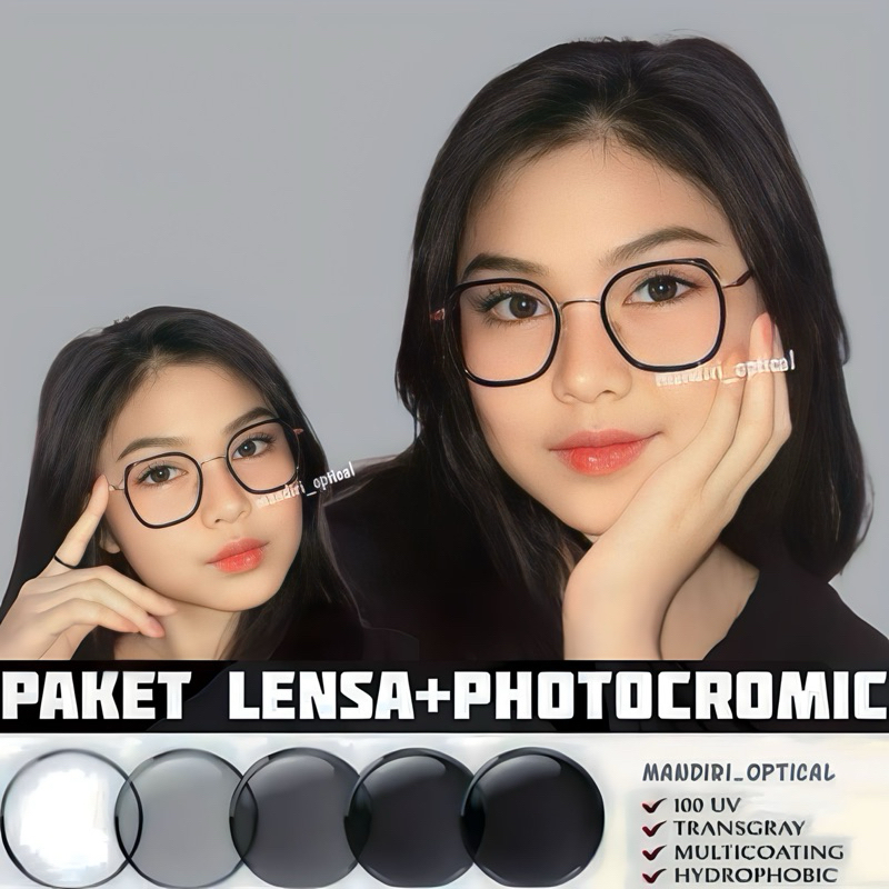 Frame kacamata fashion (paket frame+lensa) | kacamata minus | kacamata wanita | kacamata photocromic