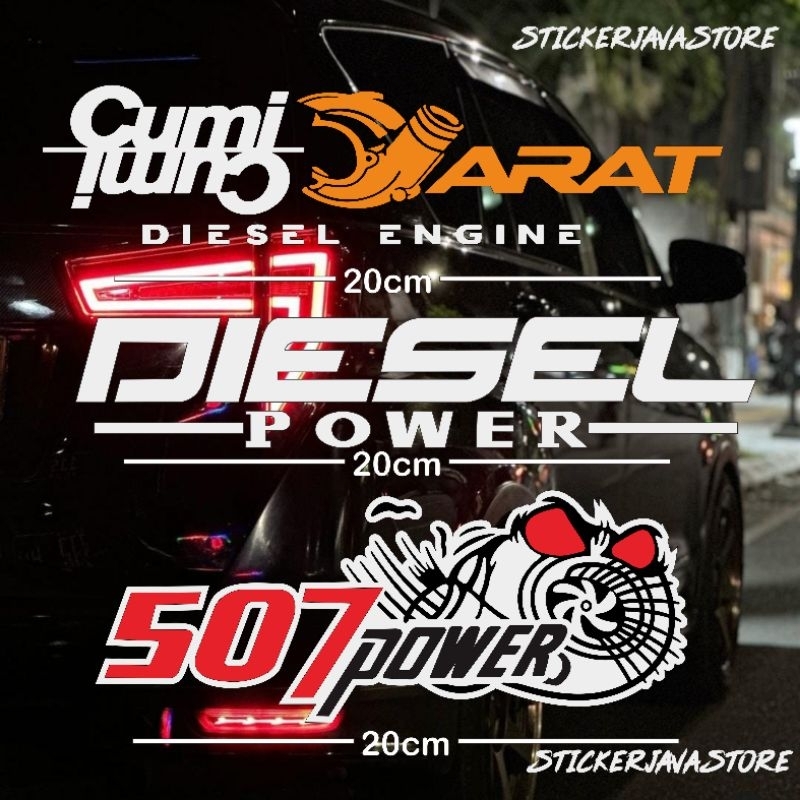 STIKER MOBIL STIKER SET ISI 3 CUMI DARAT DIESEL POWER 507 POWER