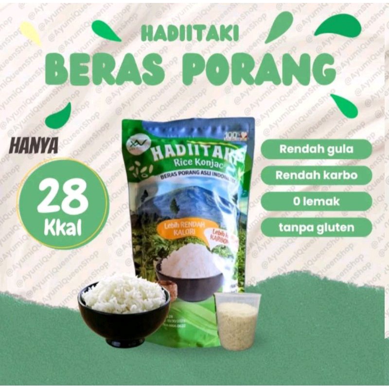 

✨12.12✨ FREE GELAS TAKAR Beras porang Rice Konjac shirataki beras diet HADIITAKI 1 Kg buruan