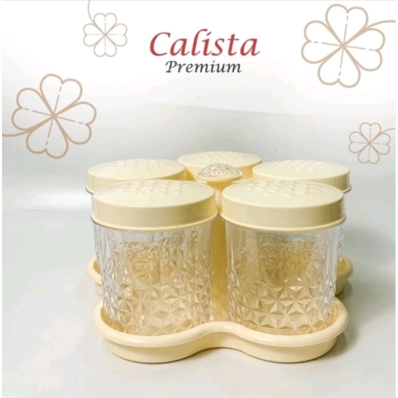 Toples Calista Akrilik 5 Daun Set Premium Toples Jajan Cantik Toples Lebaran Toples Serbaguna Toples