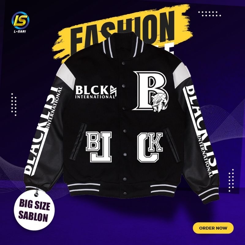 JAKET VARSITY Blacklist Internasional RRQ Onic Echo SIZE S M L XL XXL XXXL XXXXL 5XL