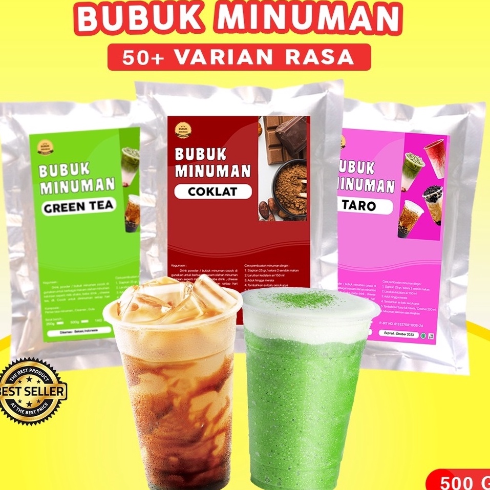 

91 BUBUK MINUMAN RASA / BUBUK MINUMAN ANEKA RASA 500G / BUBUK MINUMAN KEKINIAN/ DRINK POWDER 500G ➙Diskon