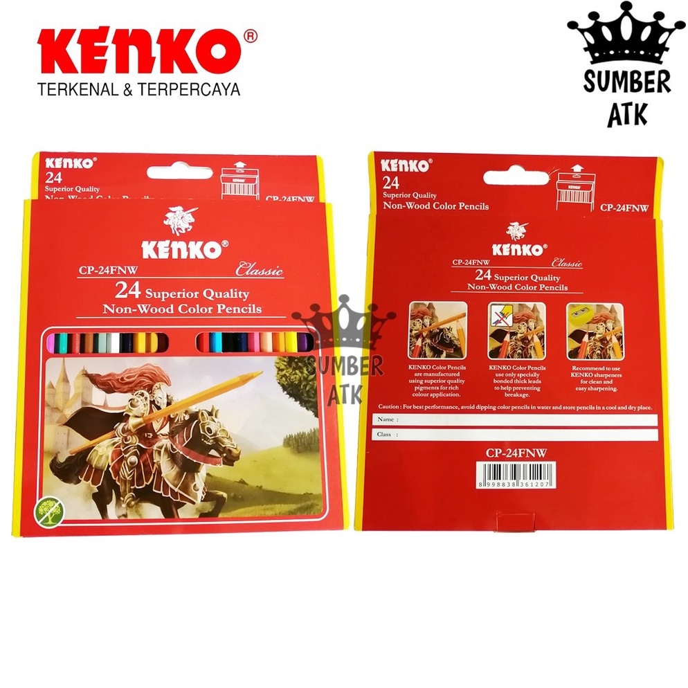 

[♠V64/] Pensil Warna 24 Warna KENKO CP-24FNW CLASSIC NON WOOD Superior Quality Flash Buy