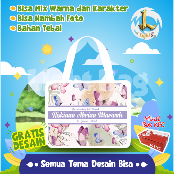 

TAS SOUVENIR ULTAH KUPU KUPU CUSTOM / TAS SOUVENIR PREMIUM / GRATIS DESAIN / BONUS FOTO ANAK / GOODIE BAG CUTE KUPU KUPU / TAS ULANG TAHUN KUPU KUPU / TAS ULTAH CUSTOM / TAS SOUVENIR 2 HARI JADI / TAS ULTAH / TAS ULANG TAHUN / BISA TAMBAH FOTO ANAK