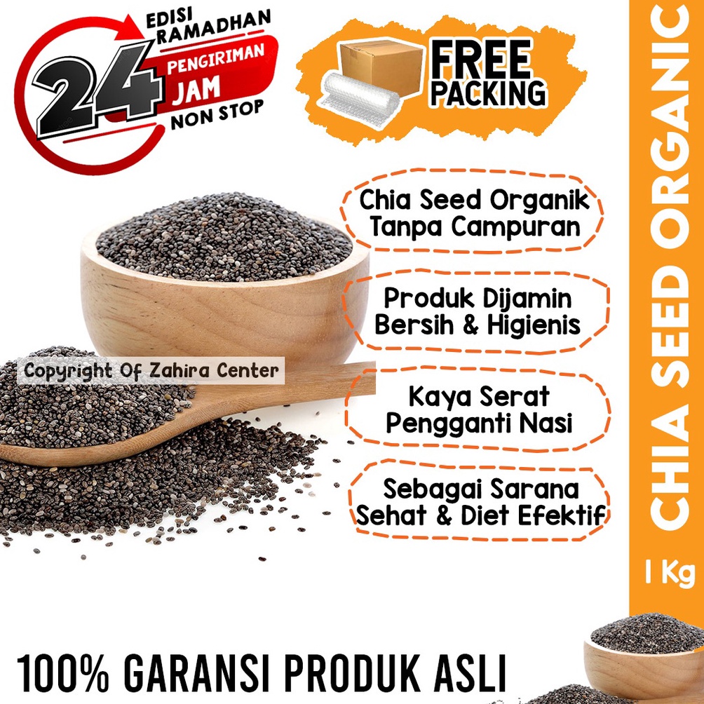 

[☮G90$] Chia Seed Premium 1Kg Mexico Kualitas Terbaik Untuk Diet Keto Kaya Serat Pengganti Nasi Shirataki [284]