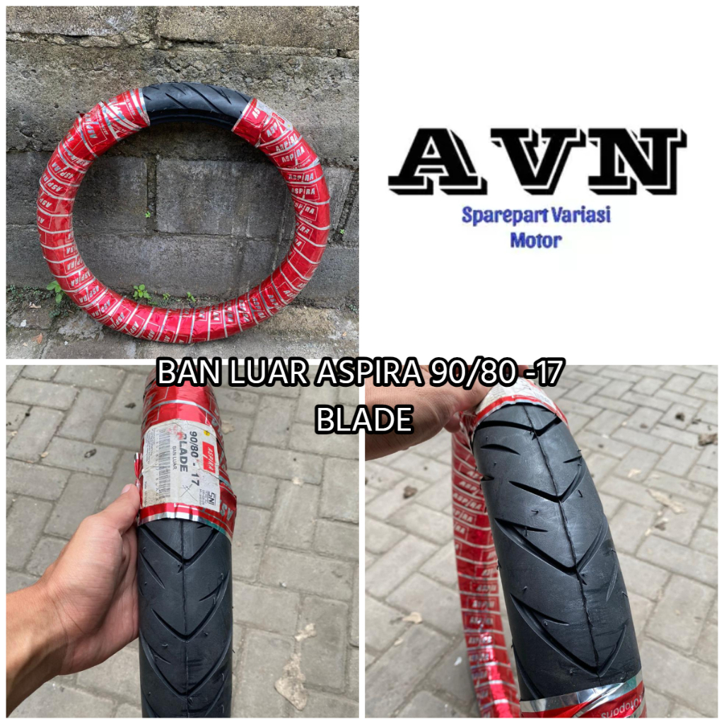 BAN LUAR ASP ASPIRA 90/80 -17 TUBETYPE || BAN LUAR MOTOR BEBEK ASPIRA 90/80 -17 BLADE NON TUBLESS