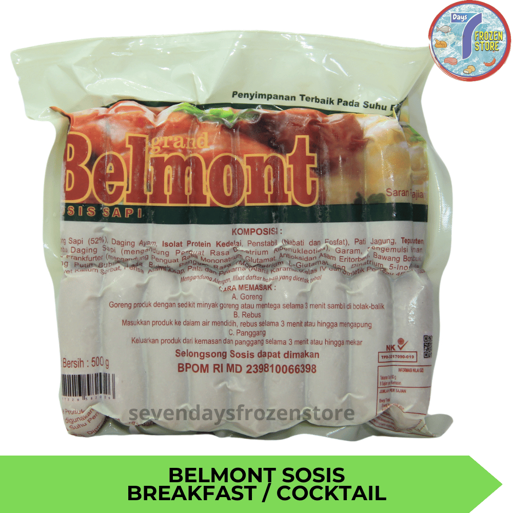 

Sosis Sapi Belmont Breakfast Cocktail kemasan 500 gr