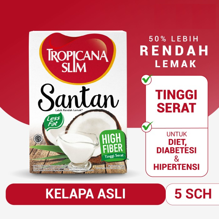 

Tropicana Slim Santan Less Fat 100g (5 sachet x 20g)