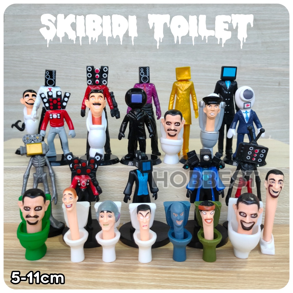 HOT Product Action Figure SKIBIDI TOILET set - Miniatur Pajangan Mainan Kepala Radio TV Man Topper K