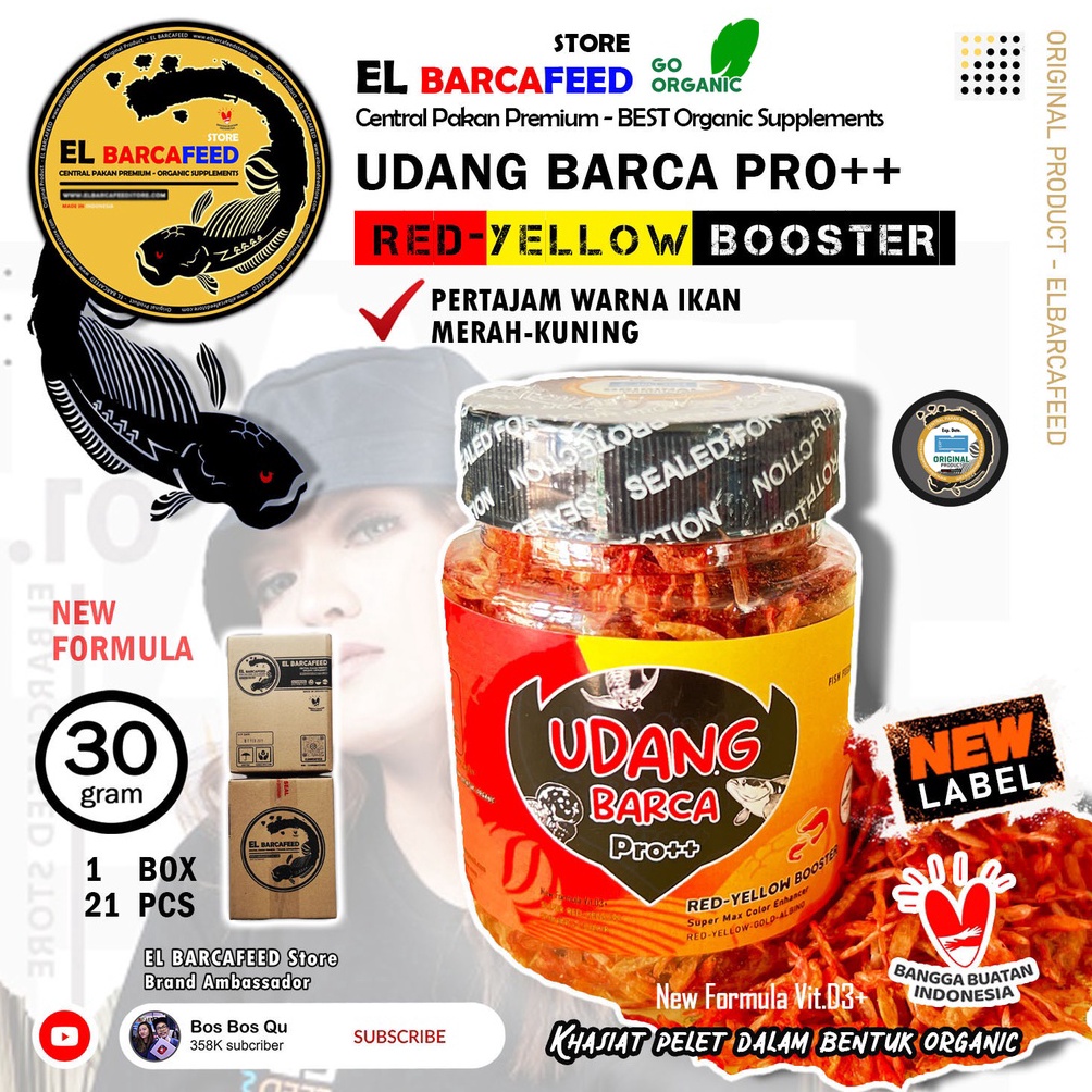 [❋T7>] UDANG BARCA Pro++ SUPER RED-YELLOW Udang Kering Pakan Pelet Ikan reptile optimalkan mutasi wa