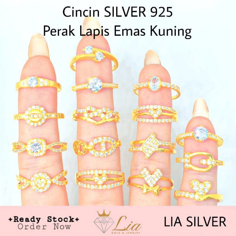 Original Cincin SILVER 925 - Perak Lapis Emas Kuning 