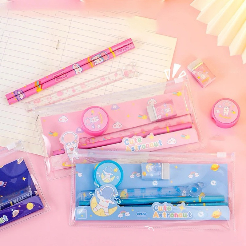 

Pensil Set 5in1 / Stasionary Set / Peralatan Sekolah / Souvenir Ulang Tahun
