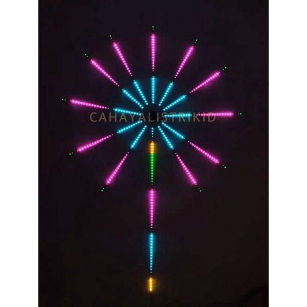 HARGA GROSIR ROCKWARE FIREWORK LED MAGIC COLOR LAMP - LAMPU LED MODEL KEMBANG API - LED 5050 RGB SEN