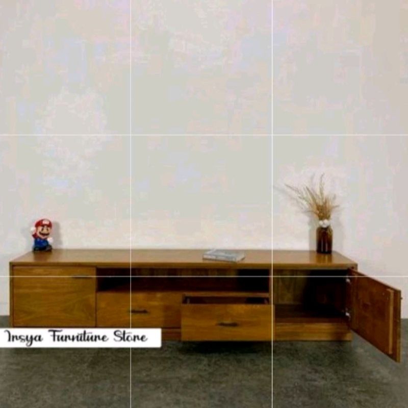 Meja Tv Minimalis Kayu Jati 2m