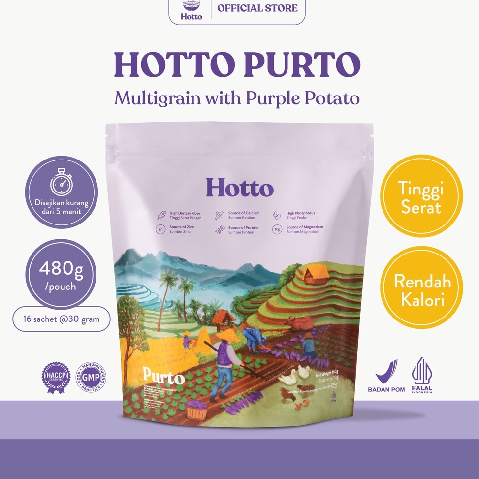 

Pr0duk K3ren Hotto Purto Multigrain with Purple Potato 1 Pouch [100]