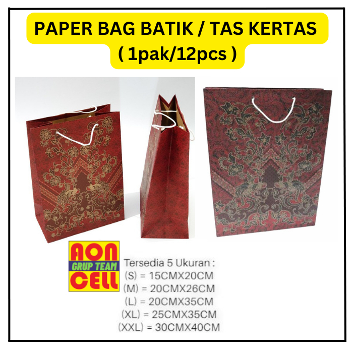 

Paper bag Batik Perpack isi 12 Buah Tas Kertas isi 12 pcs 1 lusin