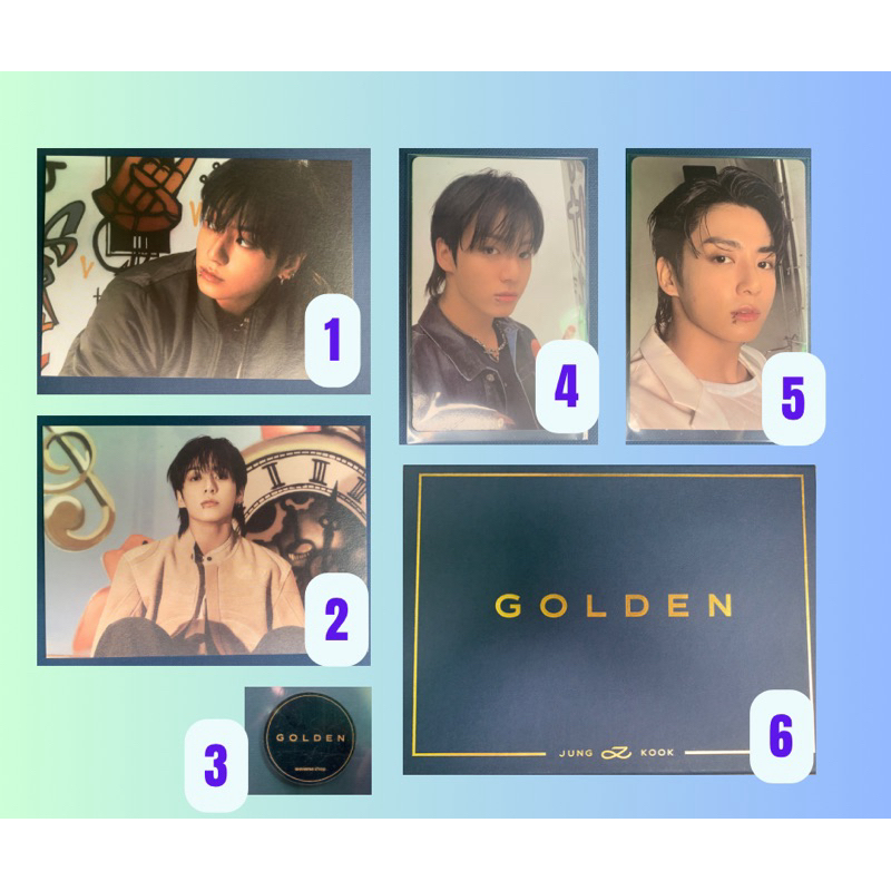 (OFFICIAL READY STOCK) BTS JUNGKOOK - GOLDEN PHOTOCARD PVC POSTCARD PHOTO FRAME PHONEGRIPS L-HOLDER 