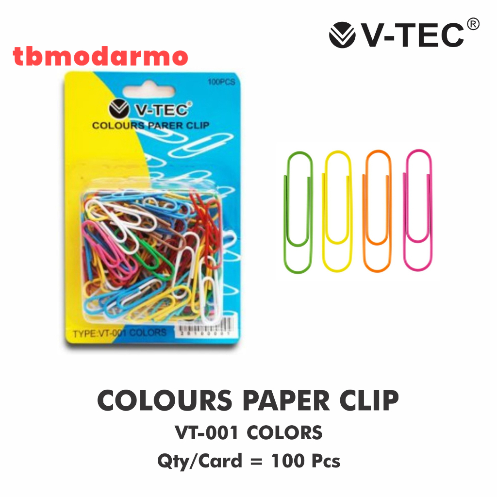

TBMO V-TEC PAPER CLIP VINYL VT-001 KECIL WARNA