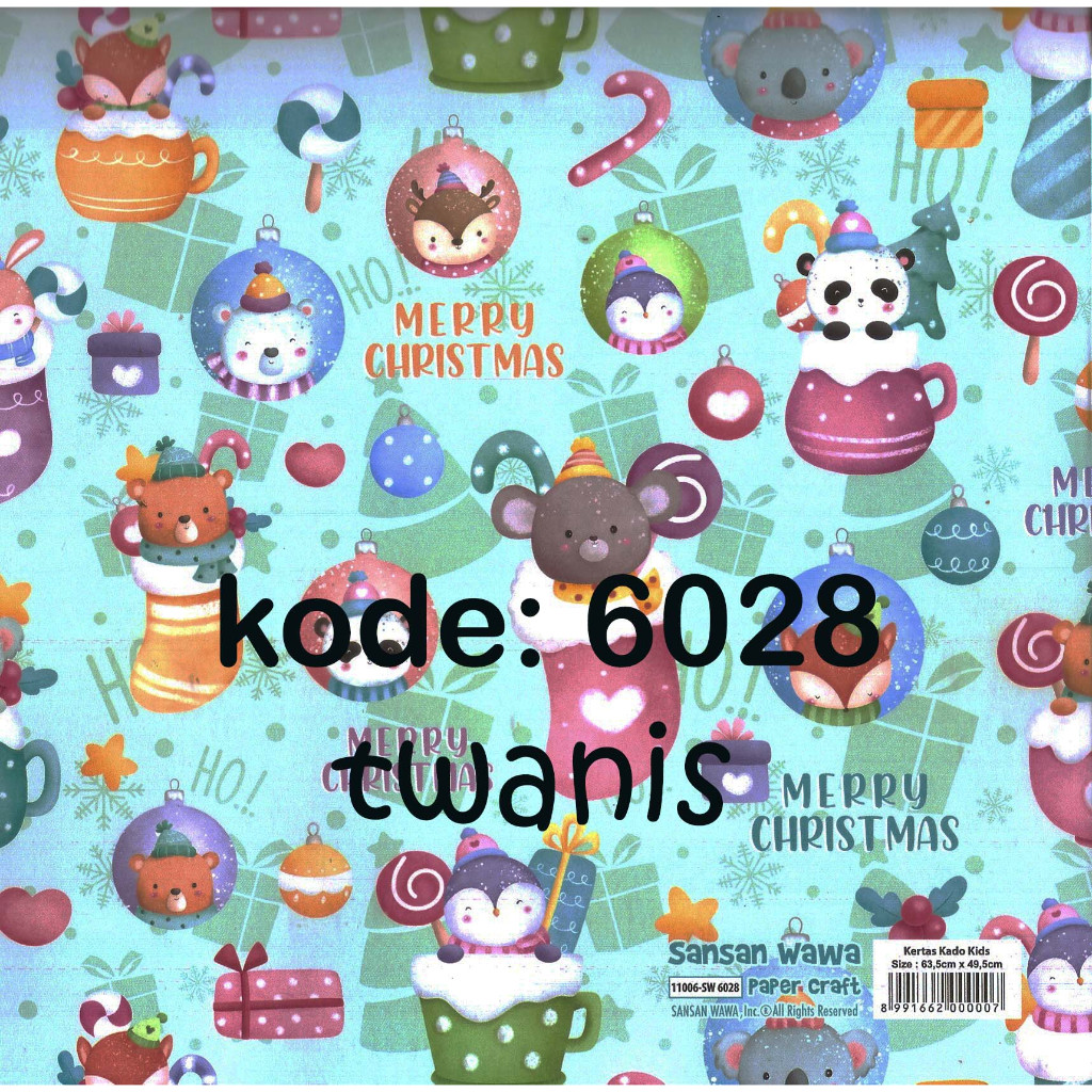 

Kertas Kado Natal Christmas SANWA kode 6028 isi 25 lembar bisa campur motif lain