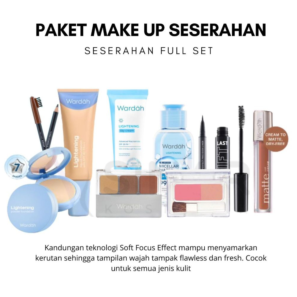 ✦SINAR✦ Paket Wardah Make Up Seserahan Flawless || Ligh TWC || Ligh Found 25ml || Ligh Micellar Oil 
