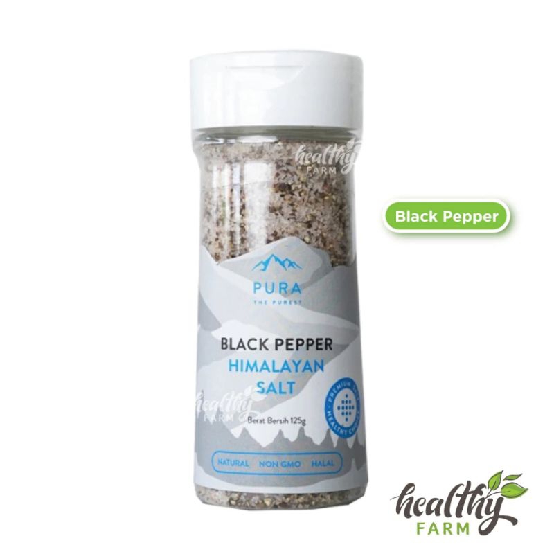 

ura Himalayan Salt sebagai komposisi utama dan tambahan benefit Pepper/Lada Hitam(Black pepper) dan Garlic/Bawang Putih (Garlic).