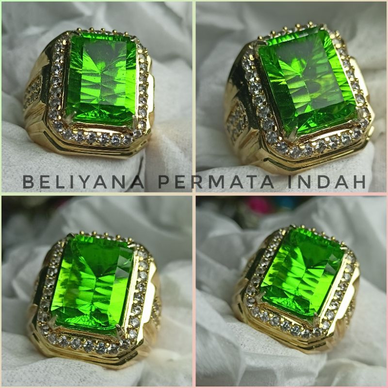 CINCIN BATU NATURAL GREEN MOLDAVITE HIGH QUALITY