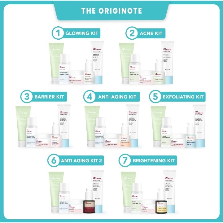 SPECIAL BUNDLE 5in1 The Originote Paket Skincare Face Wash Toner Serum Moisturizer Sunscreen - ACNE 