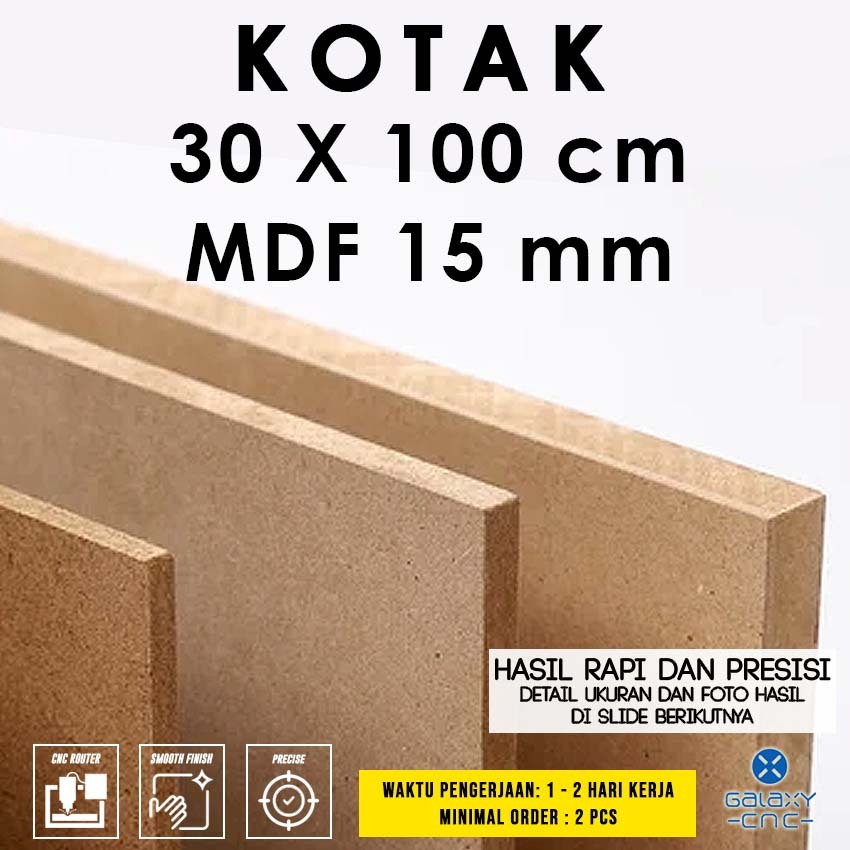 Kotak 30 x 100 cm - MDF 15 mm - MDF board / papan MDF kayu