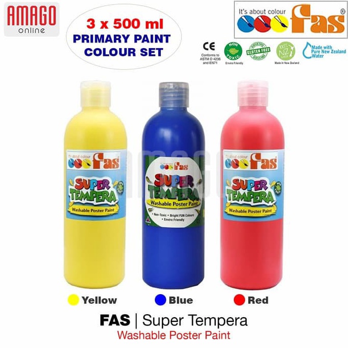 

Terbaru Paket 3 Warna FAS Super Tempera - Yellow - Blue - Red Set - 3 x 500 ml IEM