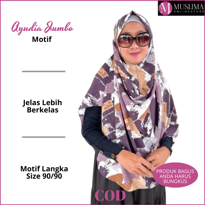 HIJAB INSTAN AYUDIA JUMBO JILBAB  MOTIF KERUDUNG SYARI - MUSLIMAONLINESTORE