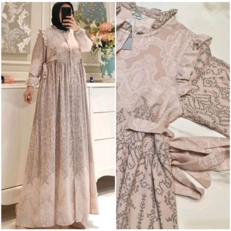 GAMIS ZARA ETHNIC EXCLUSIVE SUPER JUMBO//GAMIS CERUTY BABYDOLL MOTIFZARA//BISA BUSUI//SUPER EXCLUSIVE M L XL XXL-Dusty