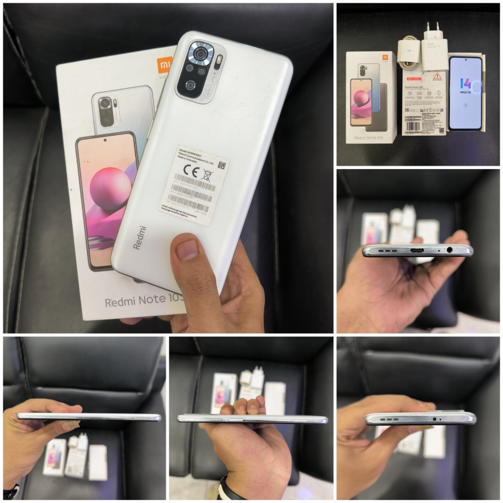 Redmi Note 10s NFC 6/128 - White - Bekas / Second Original - Fullset Bawaan